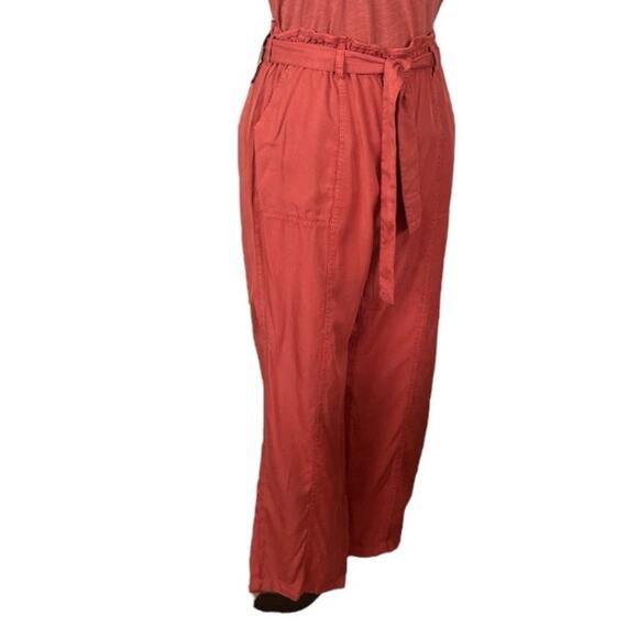 Sanctuary New Ankle Pants Paperbag Waist Drape Fit Tencel Rust Women’s Size XXL - Picture 3 of 12